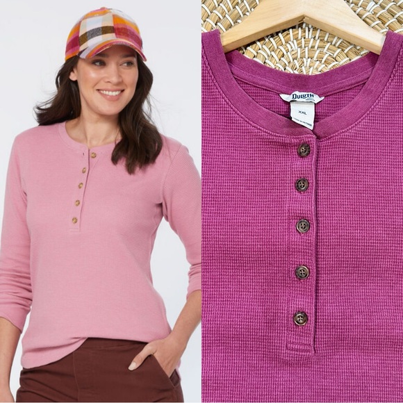 Chemise Thermique Femme Duluth Trading - Bleu - Taille XL - Manches Longues Henley